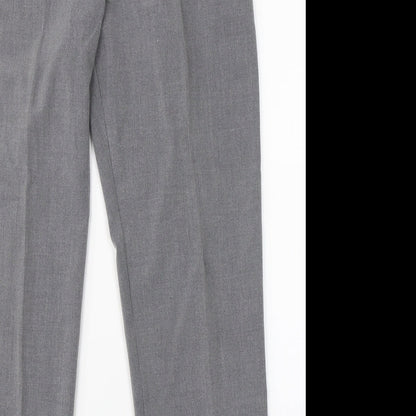 Womens UK Size 14 Preworn Regular Fit Dress Pants Grey Trousers