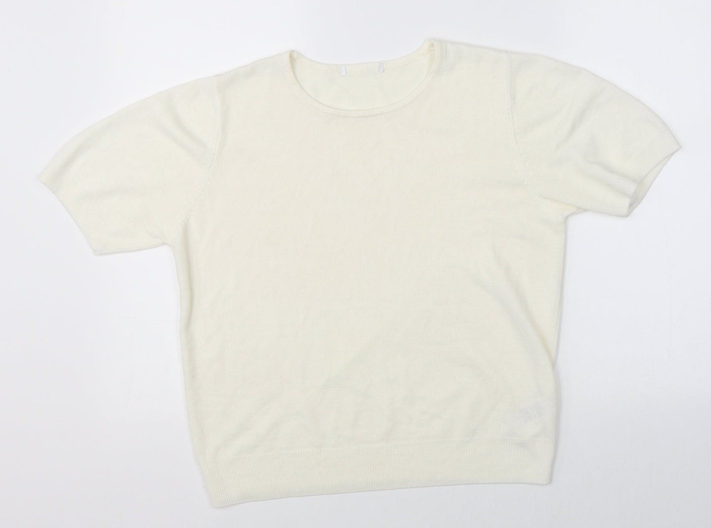 Womens UK Size 14 Marks & Spencer Beige Basic T-Shirt