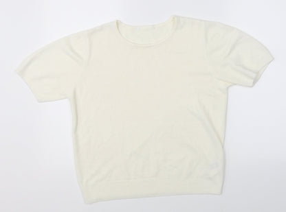Womens UK Size 14 Marks & Spencer Beige Basic T-Shirt