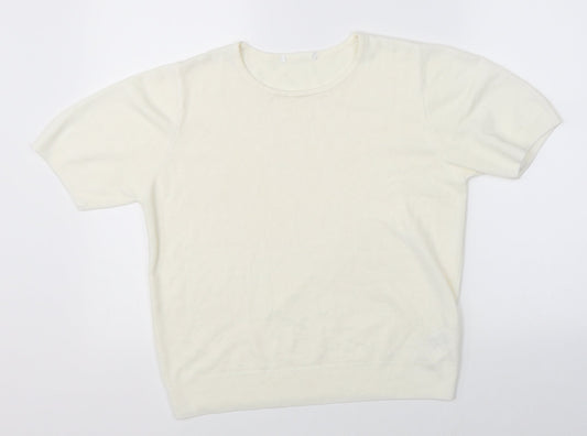 Womens UK Size 14 Marks & Spencer Beige Basic T-Shirt