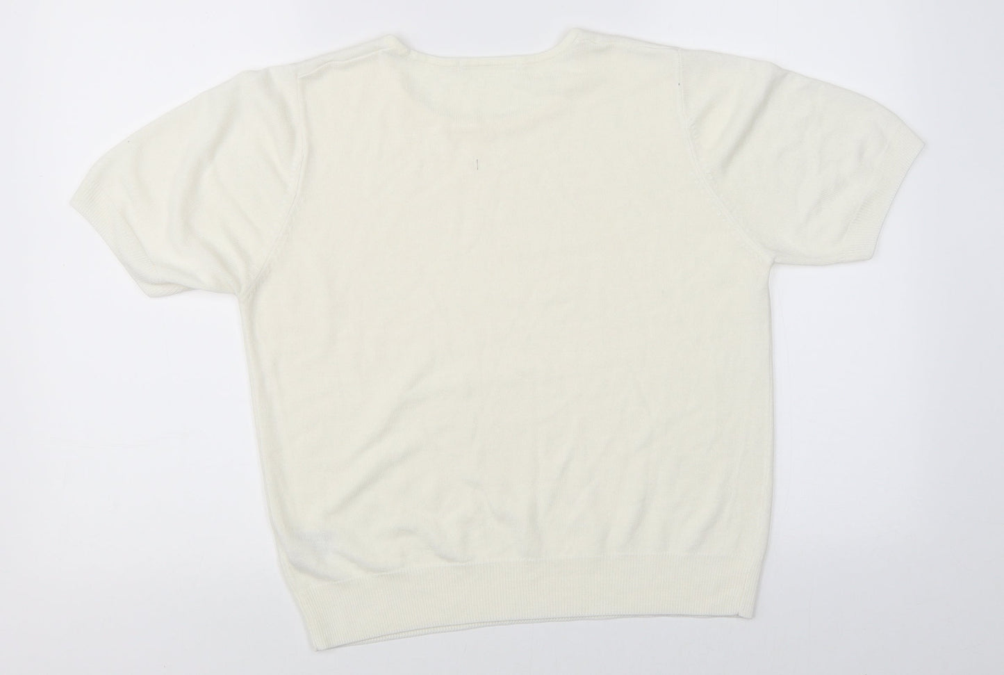 Womens UK Size 14 Marks & Spencer Beige Basic T-Shirt