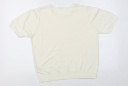 Womens UK Size 14 Marks & Spencer Beige Basic T-Shirt