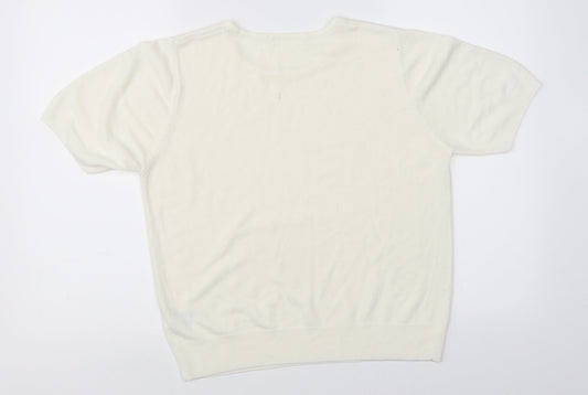 Womens UK Size 14 Marks & Spencer Beige Basic T-Shirt