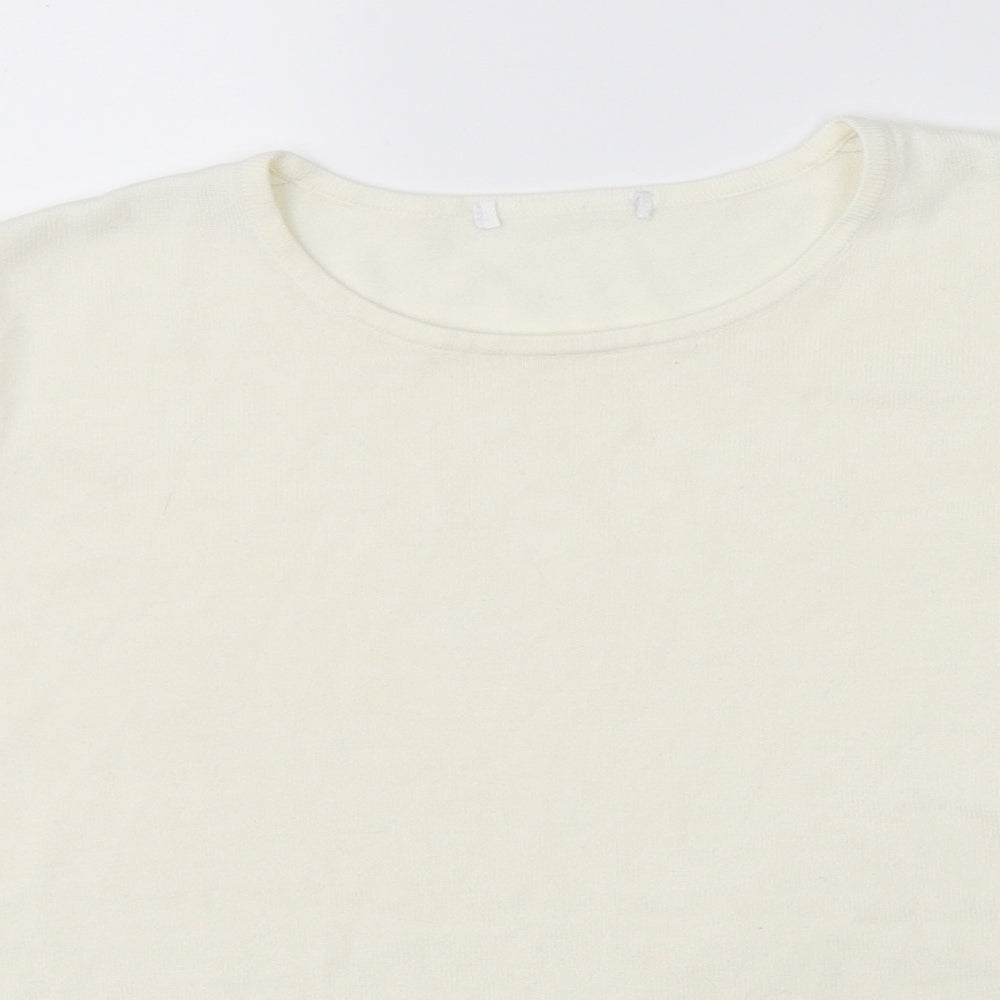 Womens UK Size 14 Marks & Spencer Beige Basic T-Shirt