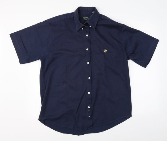 Mens UK Size M Metropol Blue  Button-Up Short Sleeve Casual Shirt