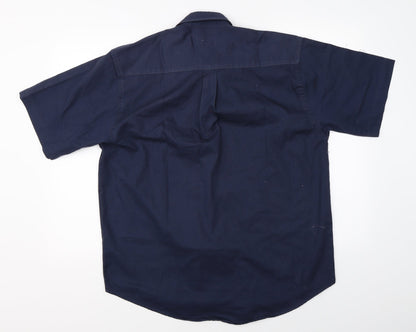 Mens UK Size M Metropol Blue  Button-Up Short Sleeve Casual Shirt