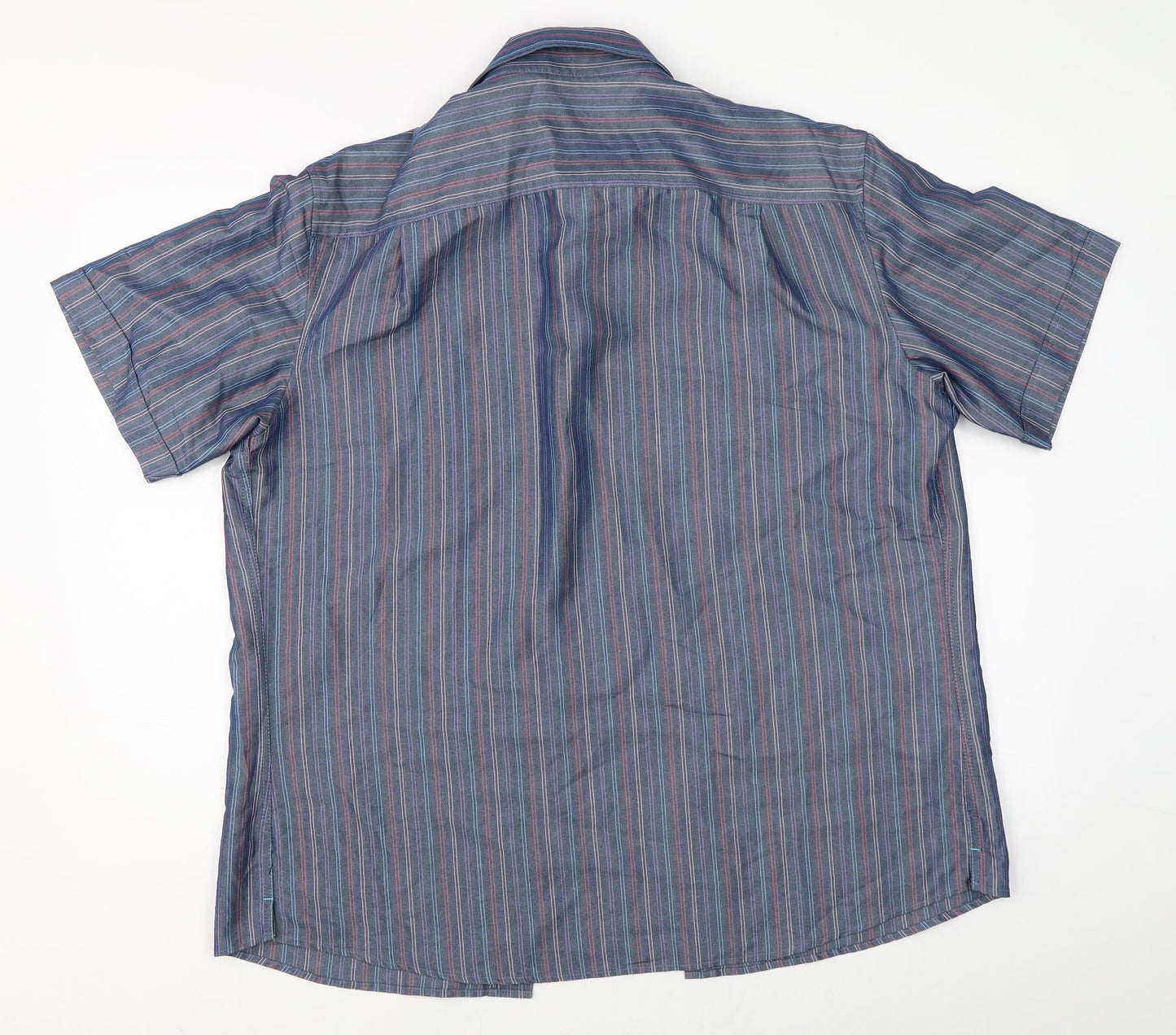 Mens UK Size L Marks & Spencer Blue  Button-Up Short Sleeve Casual Shirt