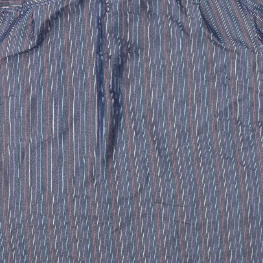 Mens UK Size L Marks & Spencer Blue  Button-Up Short Sleeve Casual Shirt