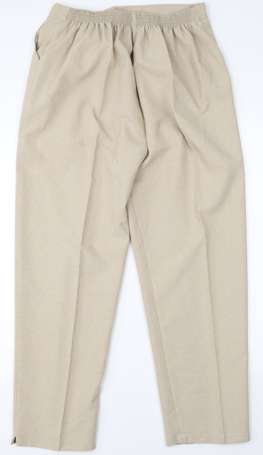Womens UK Size 14 Preworn Regular Fit  Beige Trousers