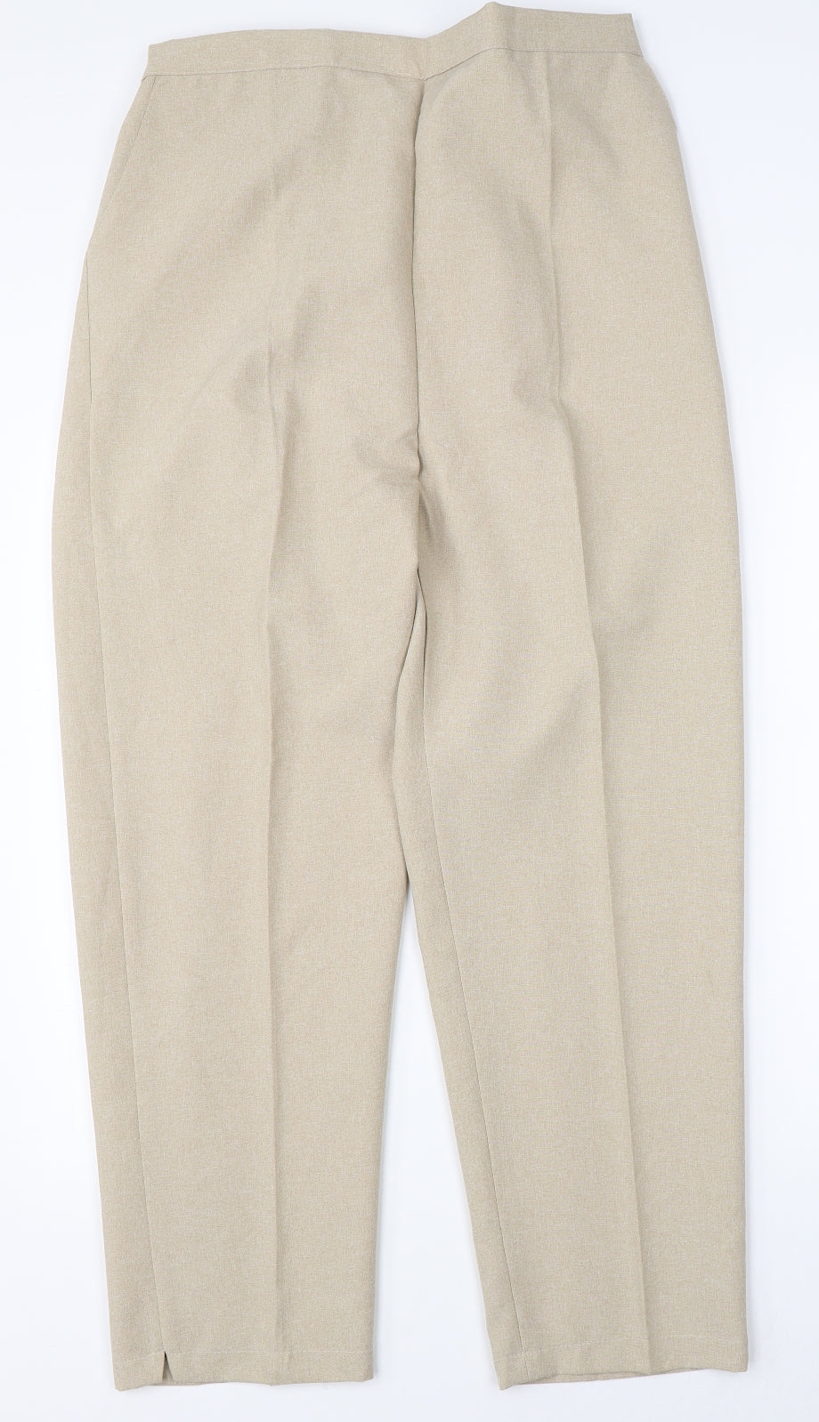 Womens UK Size 14 Preworn Regular Fit  Beige Trousers