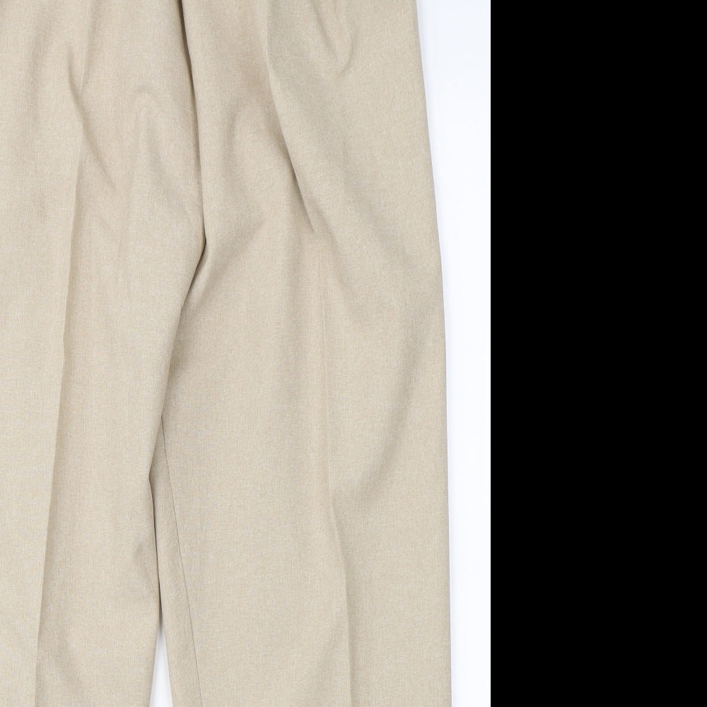 Womens UK Size 14 Preworn Regular Fit  Beige Trousers
