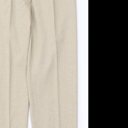 Womens UK Size 14 Preworn Regular Fit  Beige Trousers
