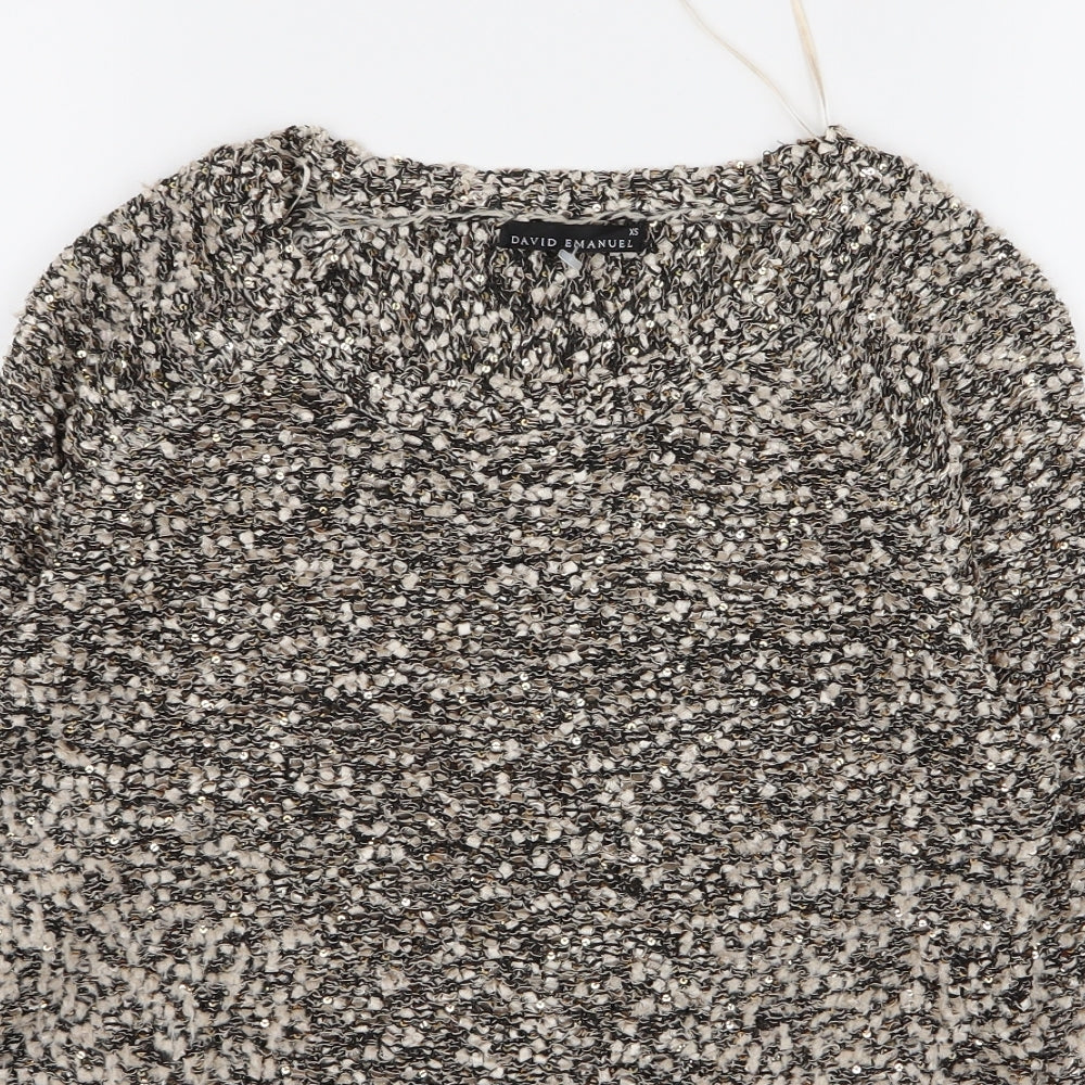 David Emanuel Womens Brown   Pullover Jumper Size XS