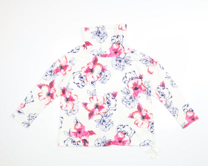 Love Leisure Womens White Floral  Pullover Jumper Size 14