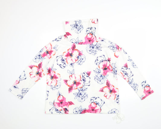 Love Leisure Womens White Floral  Pullover Jumper Size 14
