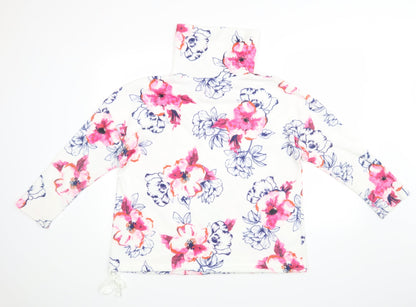 Love Leisure Womens White Floral  Pullover Jumper Size 14