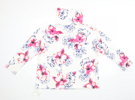 Love Leisure Womens White Floral  Pullover Jumper Size 14