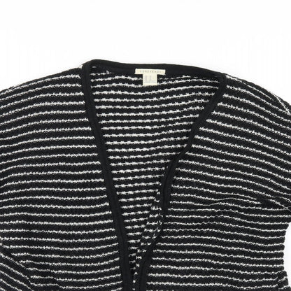 FOREVER 21 Womens Black Striped  Cardigan Jumper Size M