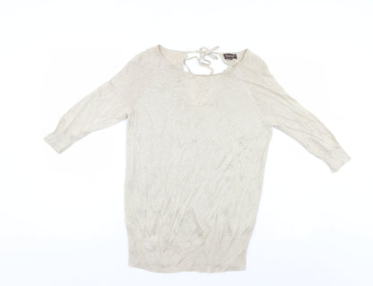 Womens UK Size 10 Phase Eight Gold Basic Blouse