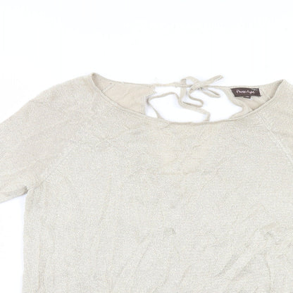 Womens UK Size 10 Phase Eight Gold Basic Blouse