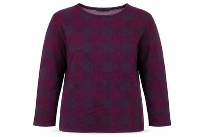 Marks & Spencer Womens Purple Check  Pullover Jumper Size 14
