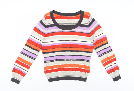 Planet Womens Multicoloured Striped  Pullover Jumper Size L