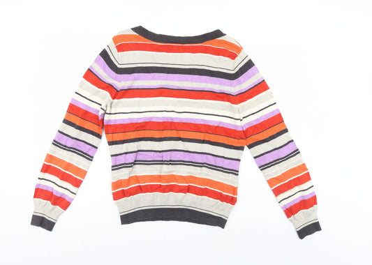 Planet Womens Multicoloured Striped  Pullover Jumper Size L