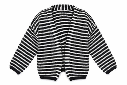 Sweewë Womens Black Striped Shrug Jumper Size S