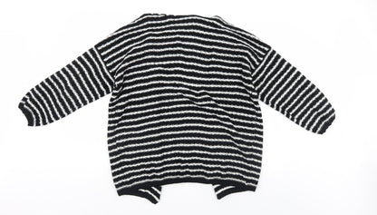 Sweewe Womens Black Striped  Shrug Jumper Size S