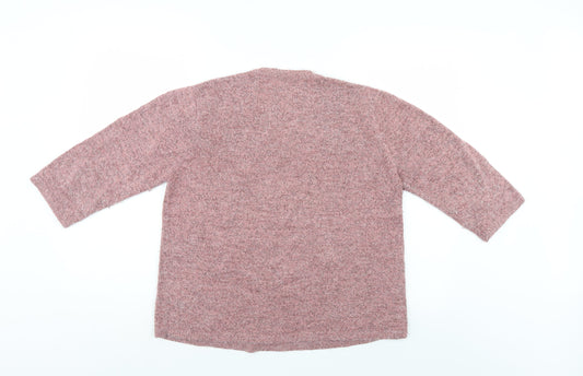 Preworn Womens Pink Floral  Pullover Jumper Size 14
