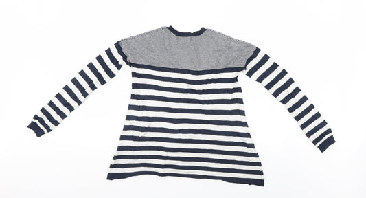 Atmosphere Womens Blue Striped  Pullover Jumper Size 8