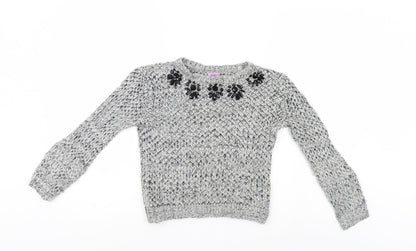F&F Girls Grey   Henley Jumper Size 8-9 Years