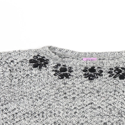 F&F Girls Grey   Henley Jumper Size 8-9 Years