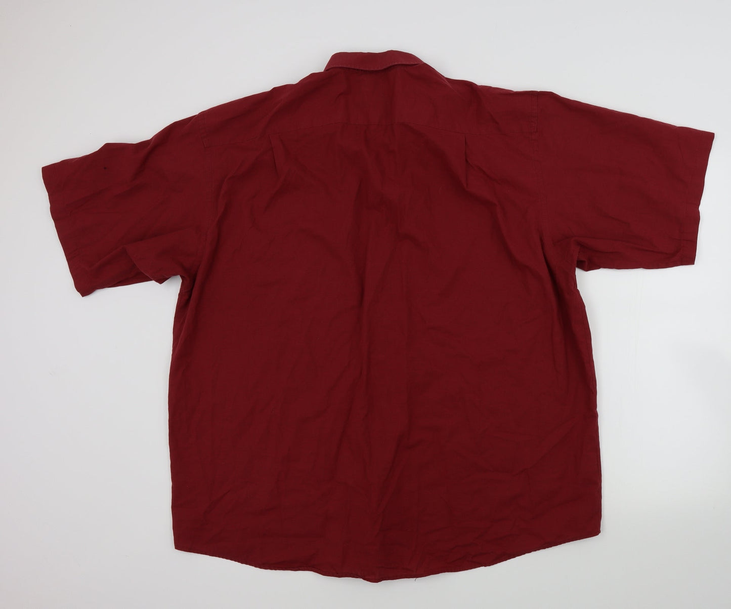 Mens UK Size 48 Mac Demarco Red  Button-Up Short Sleeve Casual Shirt
