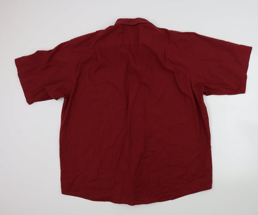 Mens UK Size 48 Mac Demarco Red  Button-Up Short Sleeve Casual Shirt