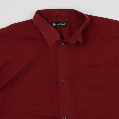 Mens UK Size 48 Mac Demarco Red  Button-Up Short Sleeve Casual Shirt
