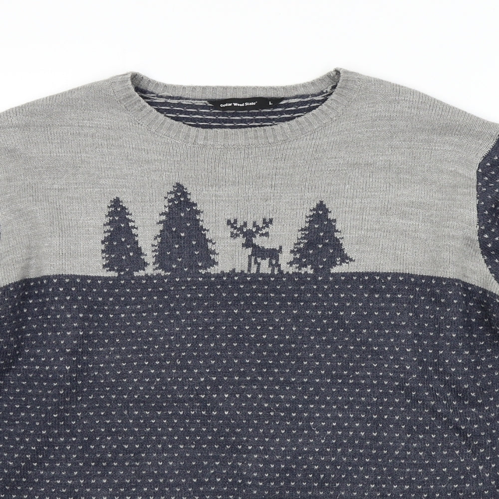Cedar Wood State Mens Multicoloured   Pullover Jumper Size L