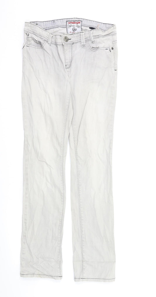 NEXT Womens Grey  Denim Straight Jeans Size 10 L30 in