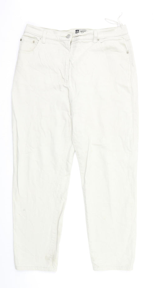 JB Nice Size Mens Beige  Denim Bootcut Jeans Size 18 L29 in