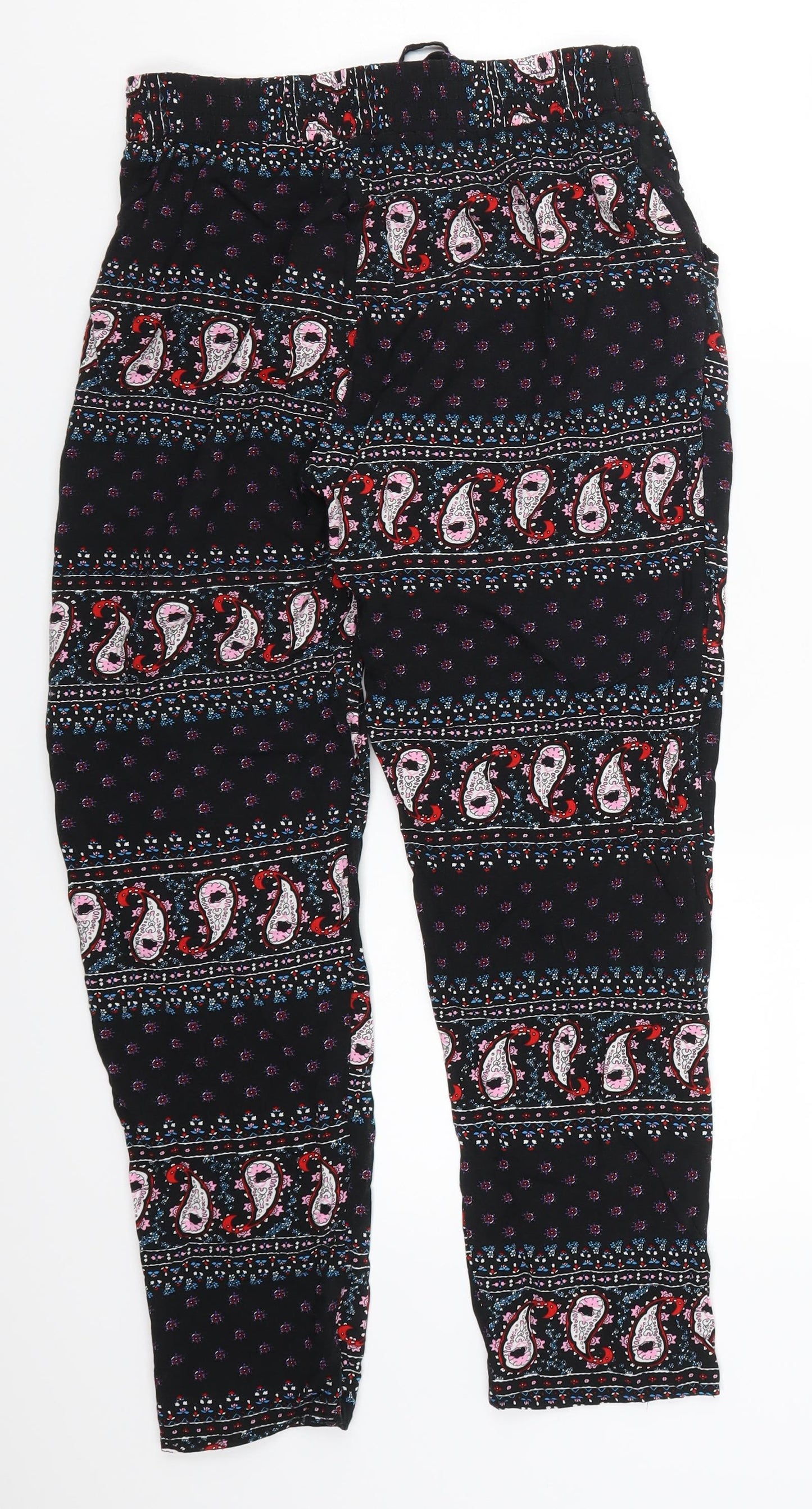 Womens UK Size M Preworn Regular Fit  Black Trousers