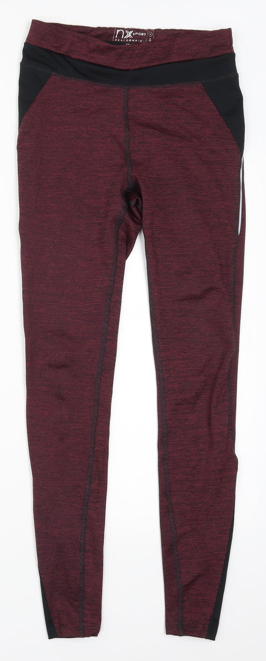 Bext Womens Red   Track Pants Leggings Size 8 L27 in - Burgundy