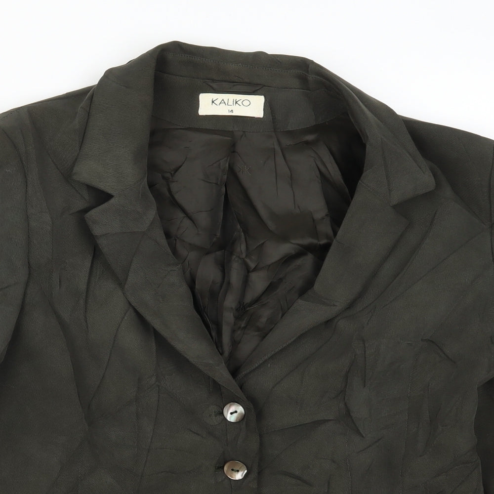 Kaliko Womens Green   Jacket Suit Jacket Size 14