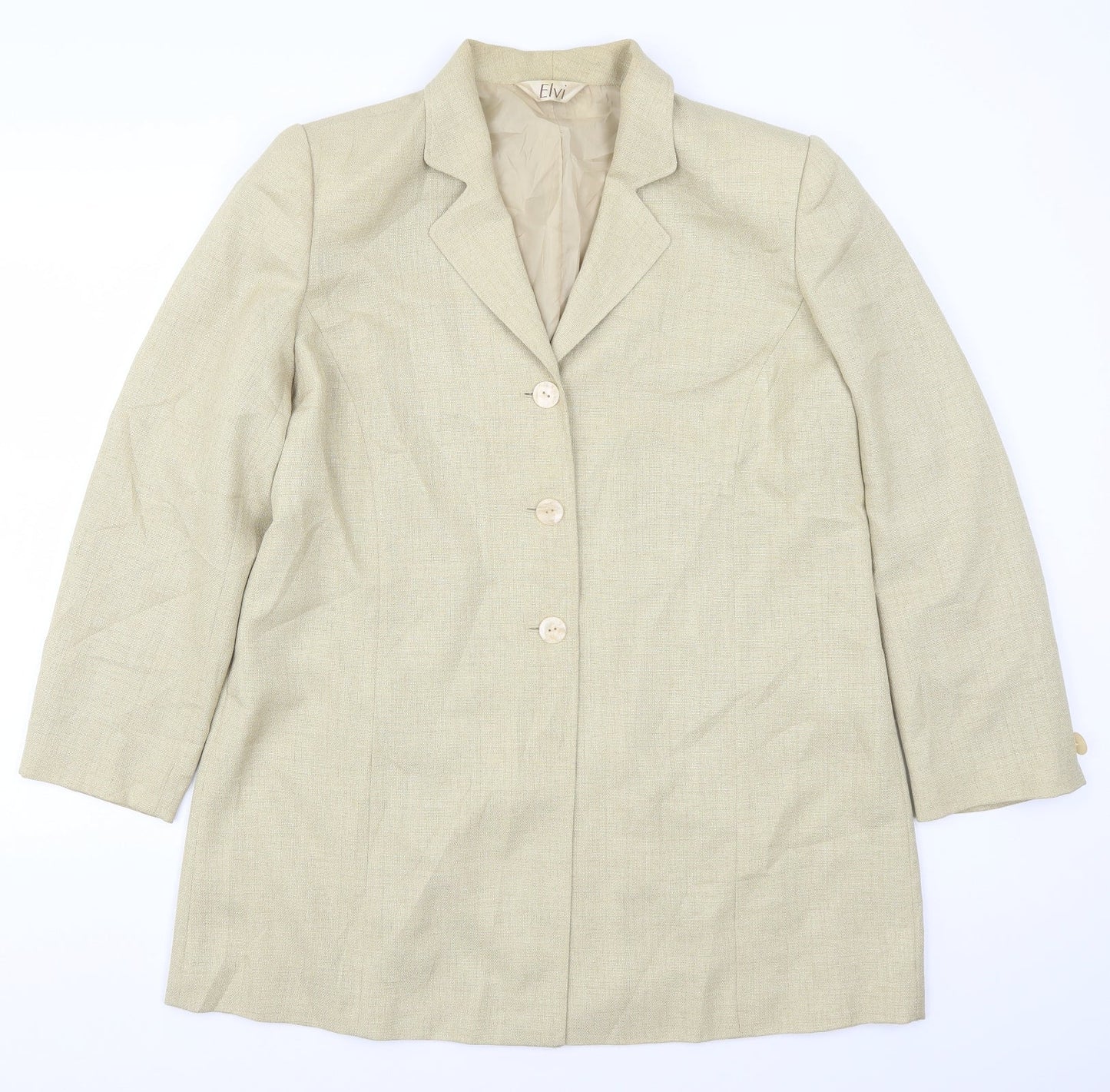 Womens UK Size 18 ELVI Regular Beige Suit Jacket