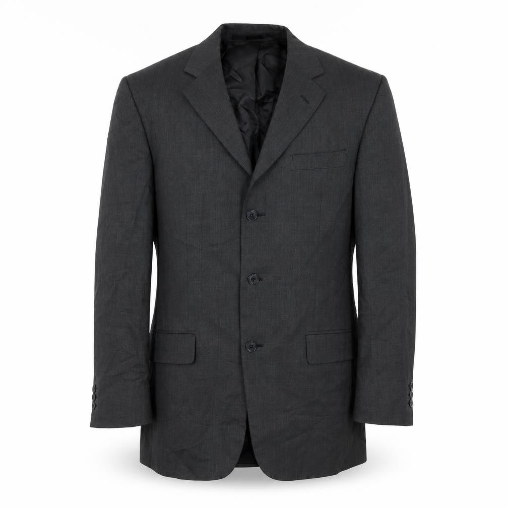 Mens UK Size 40 Pinstripe Regular Grey Suit Jacket
