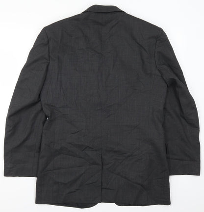 Mens UK Size 40 Pinstripe Regular Grey Suit Jacket