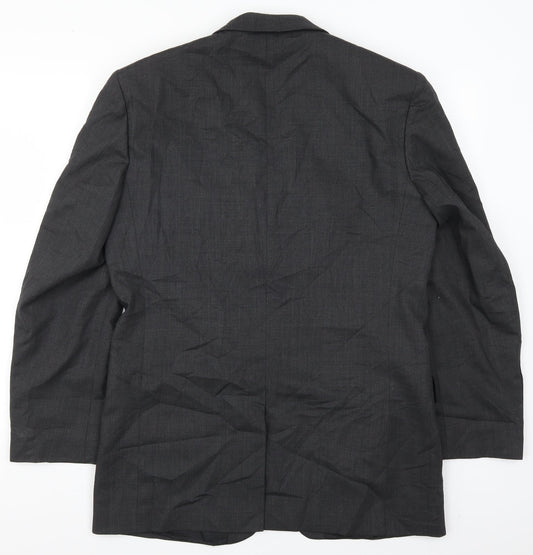 Mens UK Size 40 Pinstripe Regular Grey Suit Jacket