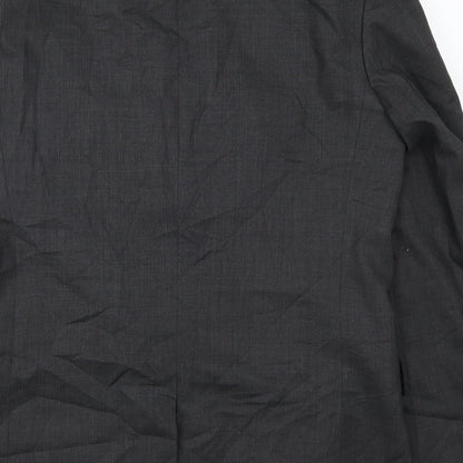 Mens UK Size 40 Pinstripe Regular Grey Suit Jacket