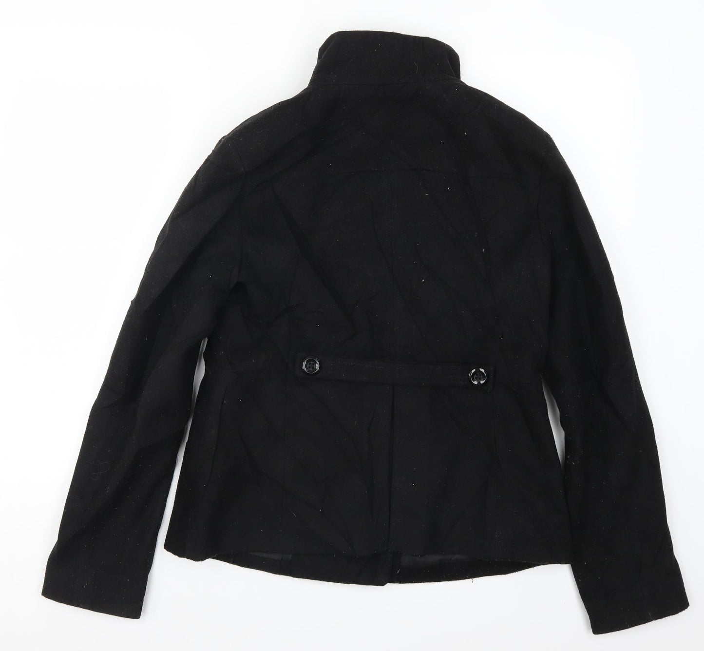Womens UK Size L FOREVER 21 Black Pea Coat