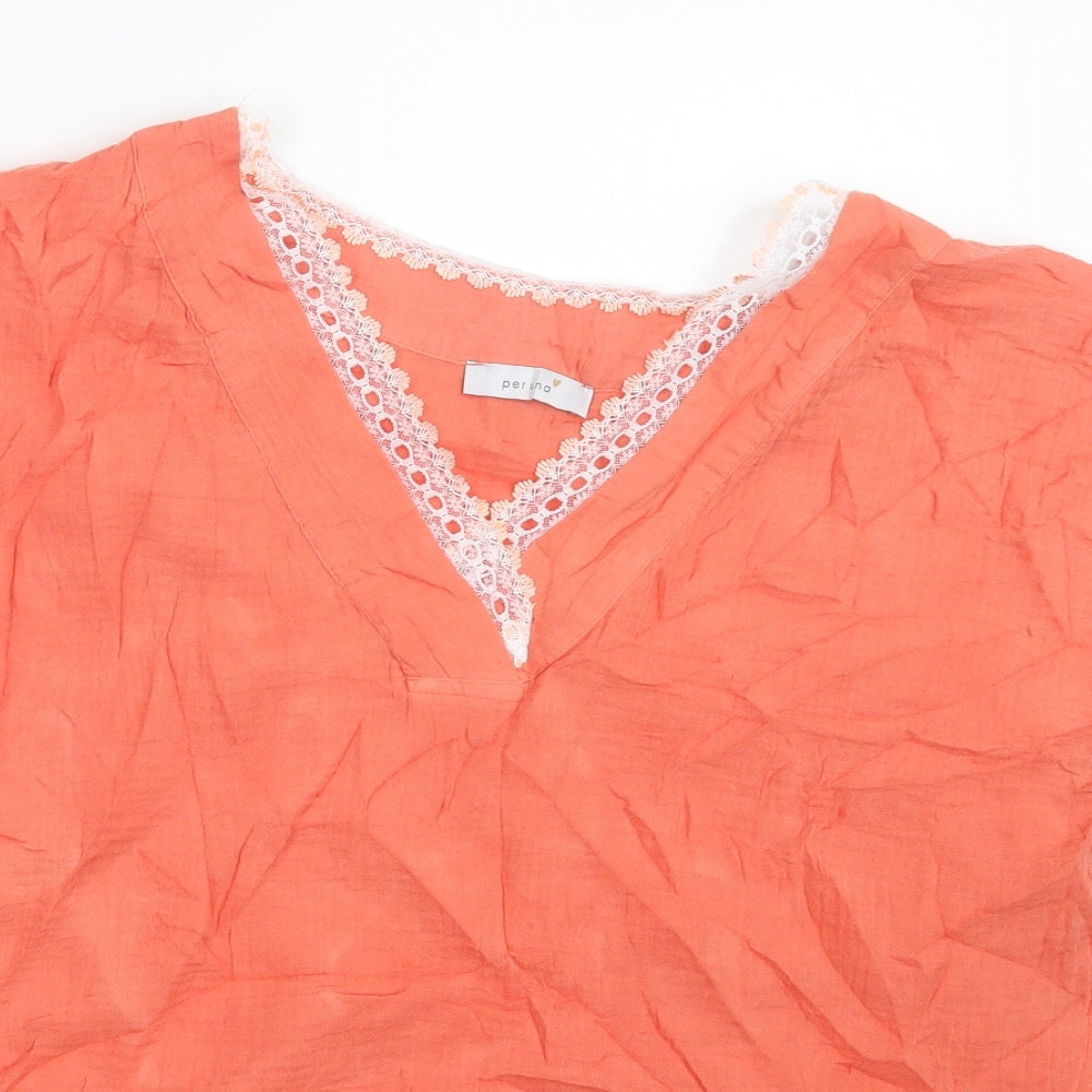 Per Una Womens Orange   Basic T-Shirt Size 12