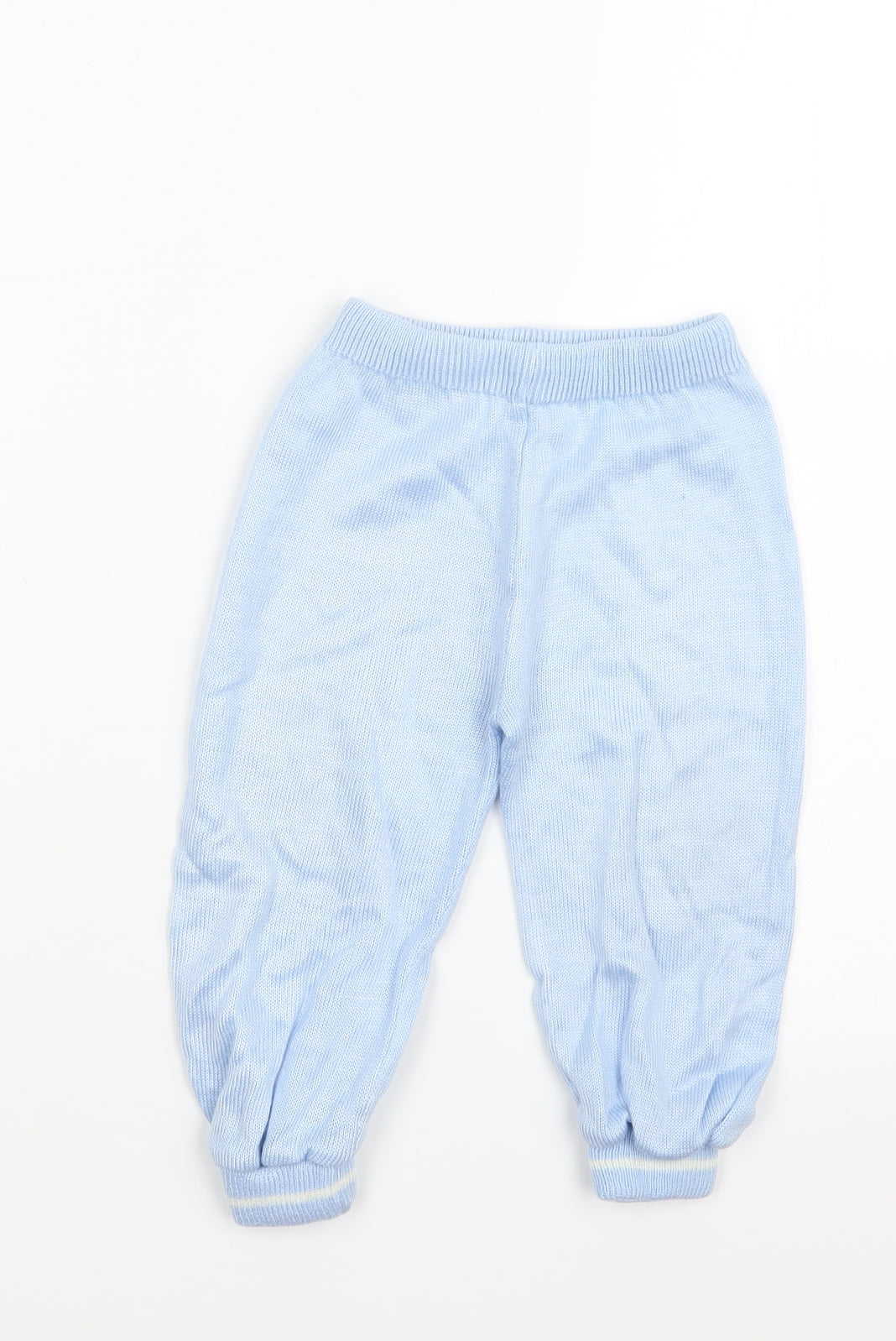 Preworn Boys Blue  Knit Jogger Trousers Size 12 Months
